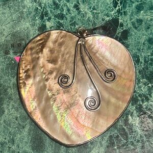 Heart-Shaped Shell Pendant with Swirl Design